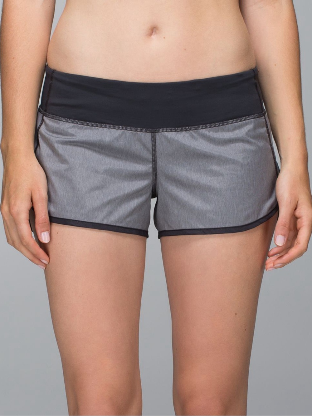 Lululemon Run: Speed Short Heathered Slate / Deep Coal